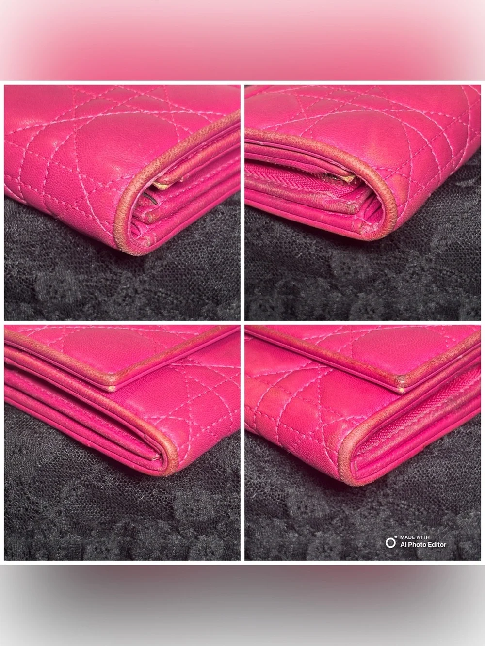 Christian Dior Lady Dior Rendez-vous Pink Lambskin Wallet on Chain WOC